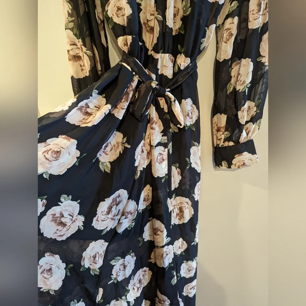 EUC Xtaren chiffon floral maxi dress 2X - Picture 3 of 9